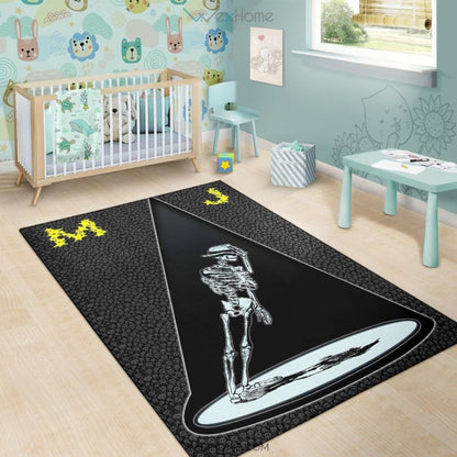 Michael Jackson MJ Skeleton Dancing Area Area Rug Home Decor