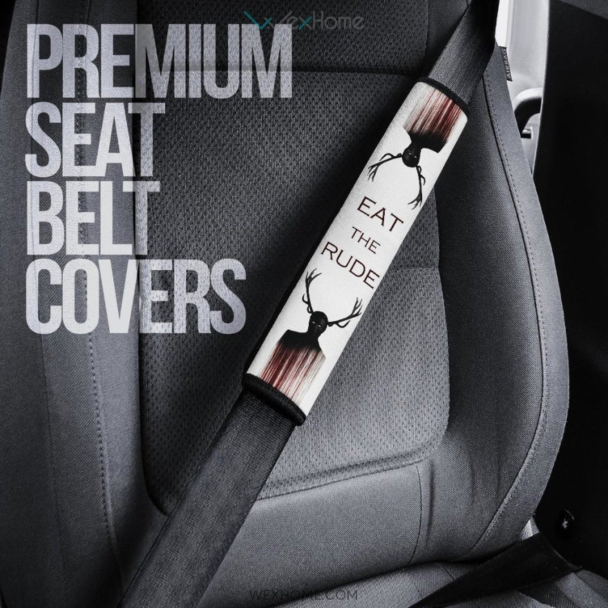 Horror Movie Eat The Rude Human With Deer Antler Seat Belt Covers