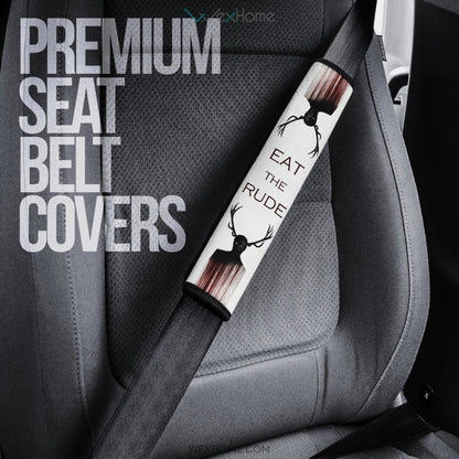 Horror Movie Eat The Rude Human With Deer Antler Seat Belt Covers