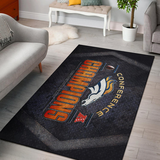 Denver American Football Broncos Broncos Champions On Steel Background Area Rug Home Decor