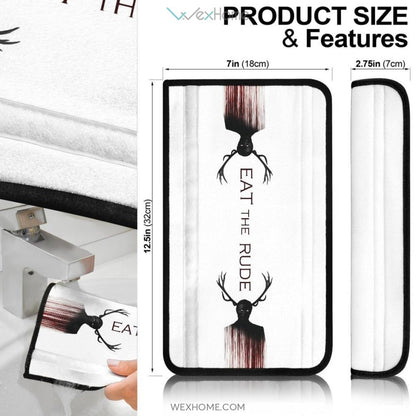 Horror Movie Eat The Rude Human With Deer Antler Seat Belt Covers