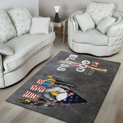 US Independence Day Eagle Emerging From Claw Scratch God Bless Area Rug Home Decor
