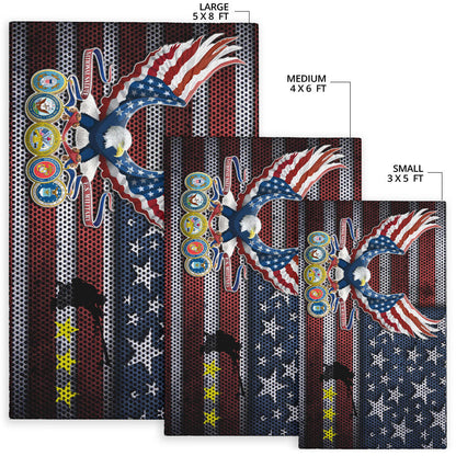 US Independence Day Bald Eagle Grab US Military Medal Area Rug Home Decor