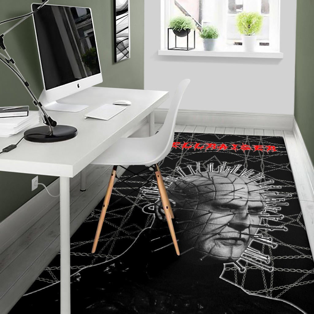 Horror Movie Hellraiser Pin Head Fire Circle Chains Background Area Rug Home Decor