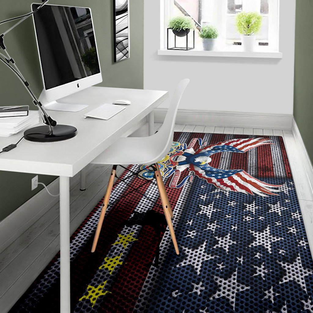 US Independence Day Bald Eagle Grab US Military Medal Area Rug Home Decor