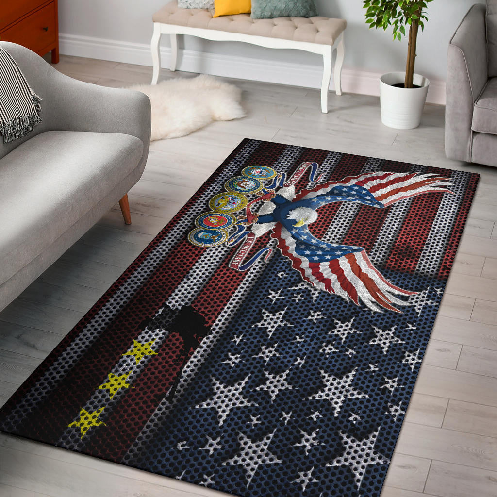 US Independence Day Bald Eagle Grab US Military Medal Area Rug Home Decor