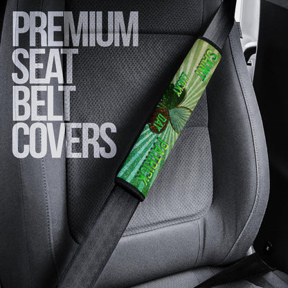 Saint Patrick's Leprechauns Beers Shamrock Spiral Green White Seat Belt Covers