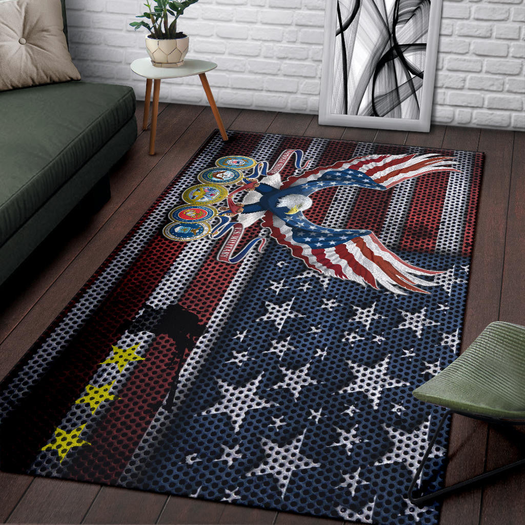 US Independence Day Bald Eagle Grab US Military Medal Area Rug Home Decor