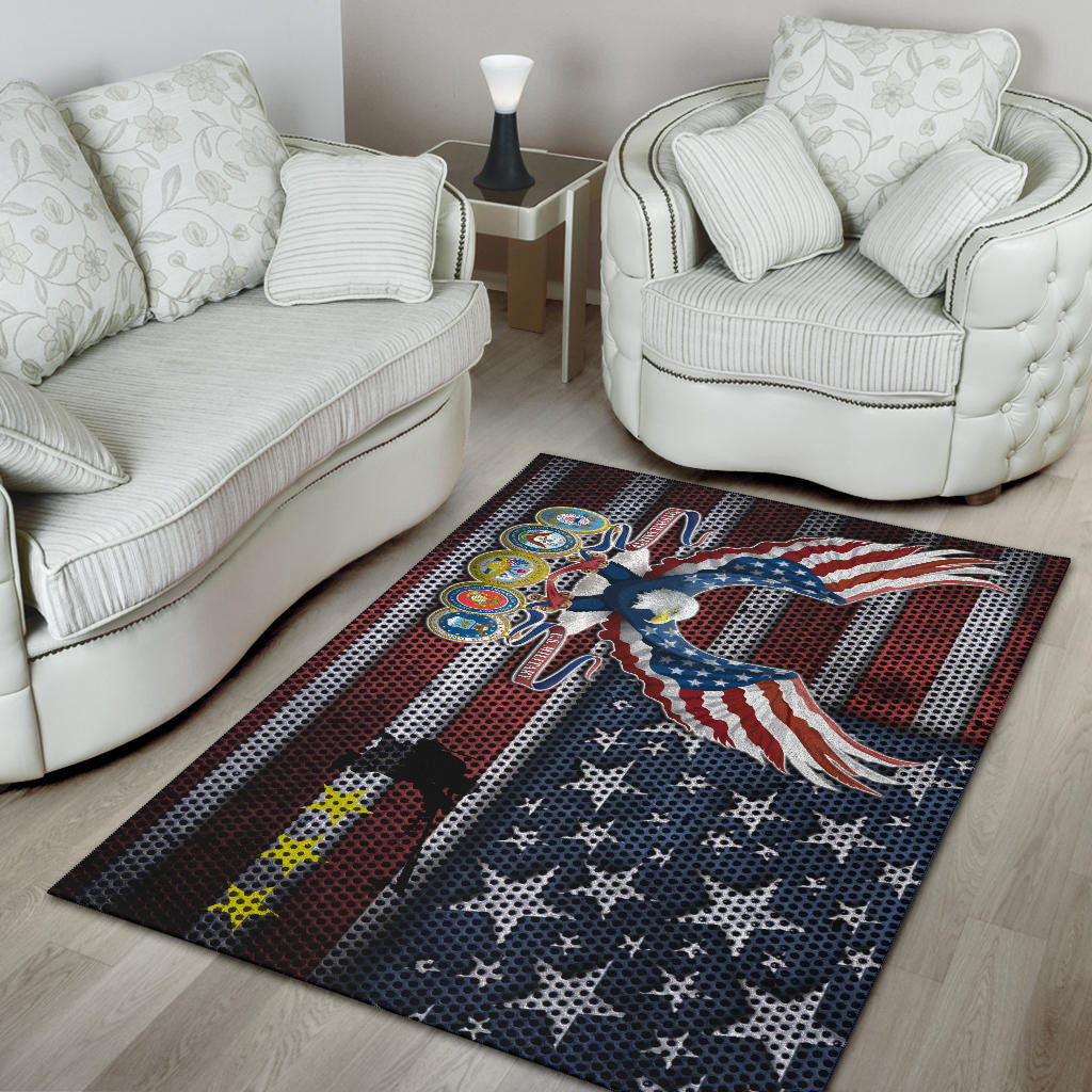 US Independence Day Bald Eagle Grab US Military Medal Area Rug Home Decor