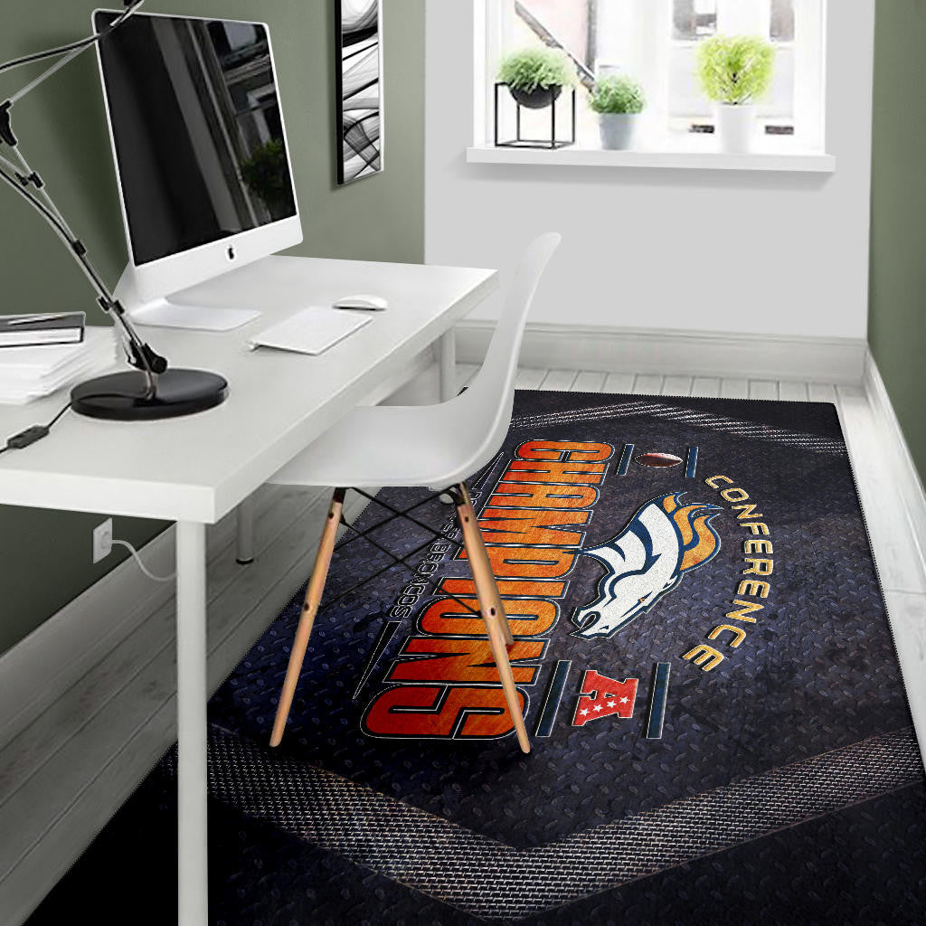 Denver American Football Broncos Broncos Champions On Steel Background Area Rug Home Decor
