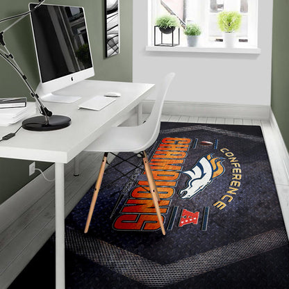 Denver American Football Broncos Broncos Champions On Steel Background Area Rug Home Decor