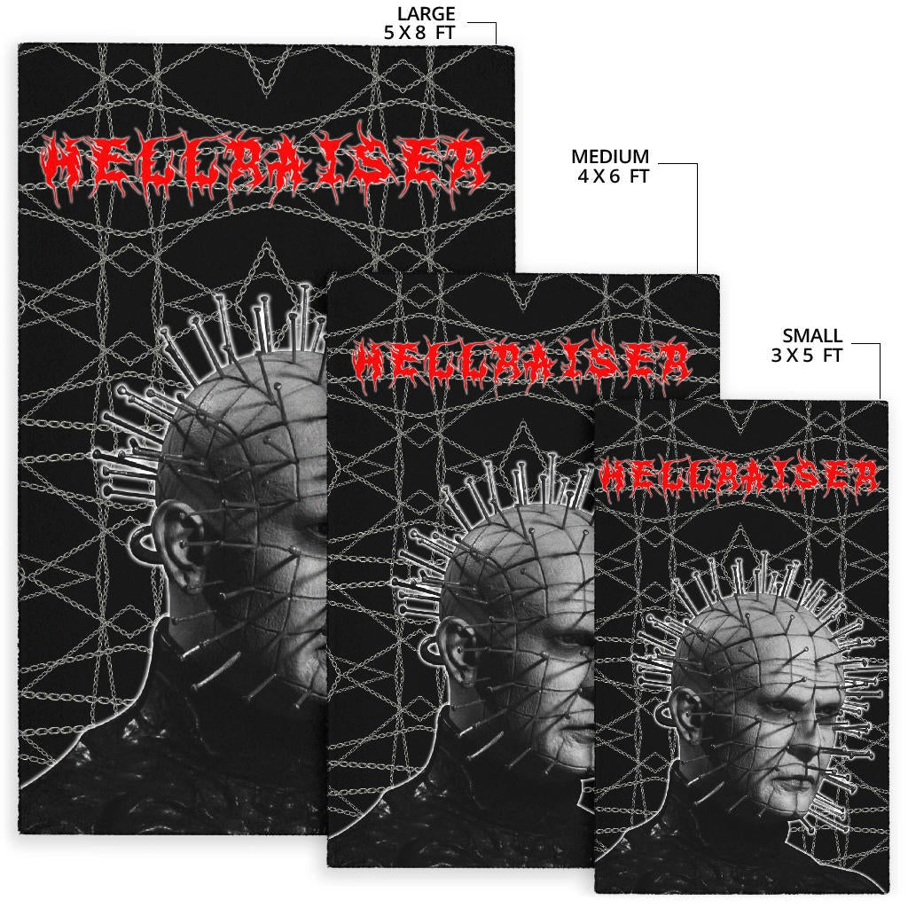 Horror Movie Hellraiser Pin Head Fire Circle Chains Background Area Rug Home Decor