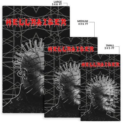 Horror Movie Hellraiser Pin Head Fire Circle Chains Background Area Rug Home Decor