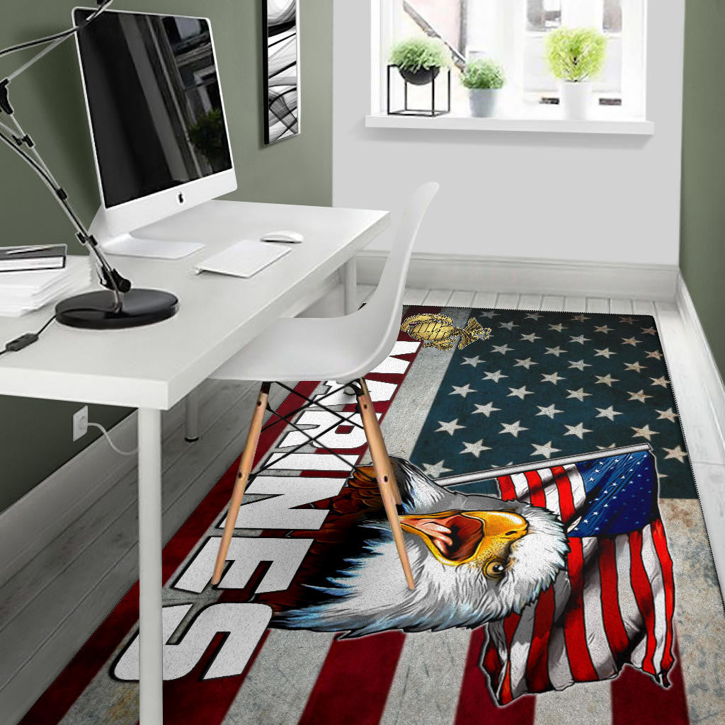 US Independence Day Bald Eagle Marines US Flag Area Rug Home Decor