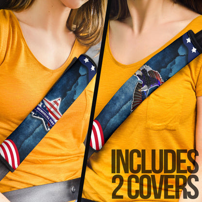 US Independence Day Eagle Standing On US Flag Star Seat Belt Covers