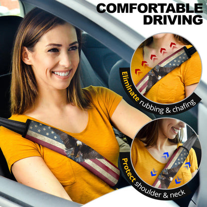 US Independence Day Bald Eagle Flying Don't Mess With Us Seat Belt Covers