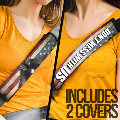 US Independence Day Bald Eagle Flying Don't Mess With Us Seat Belt Covers