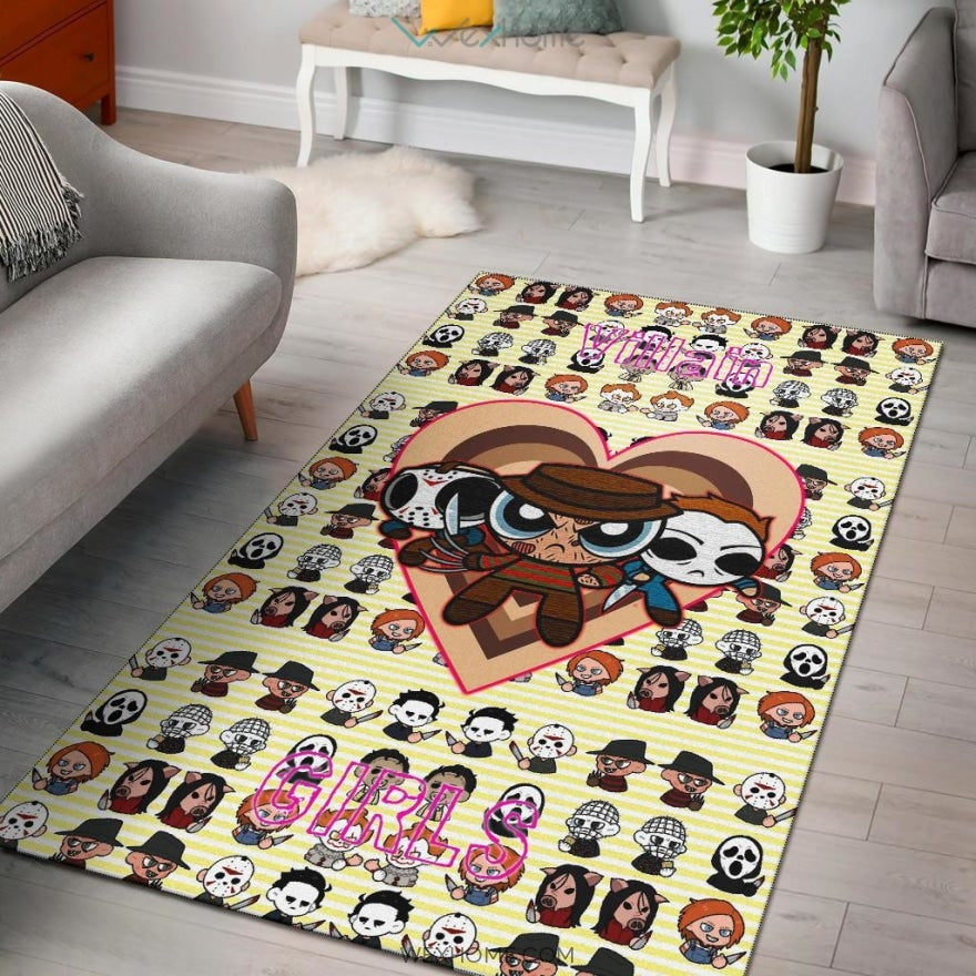 Horror Movie Powerpuff Girls Cosplay Horror Villains Chibi Patterns Area Rug Home Decor