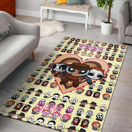 Horror Movie Powerpuff Girls Cosplay Horror Villains Chibi Patterns Area Rug Home Decor