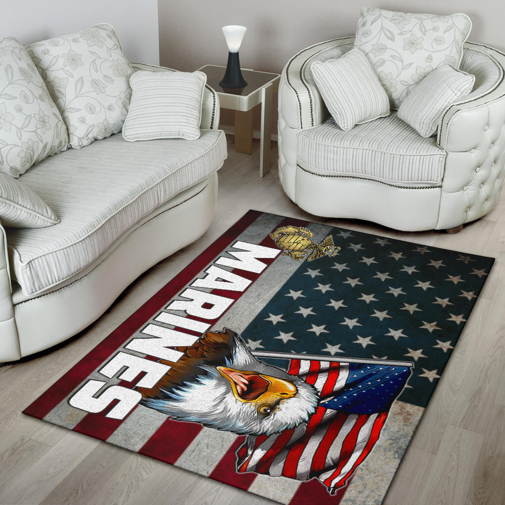 US Independence Day Bald Eagle Marines US Flag Area Rug Home Decor