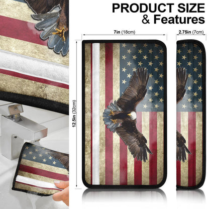 US Independence Day Bald Eagle Flying Don't Mess With Us Seat Belt Covers