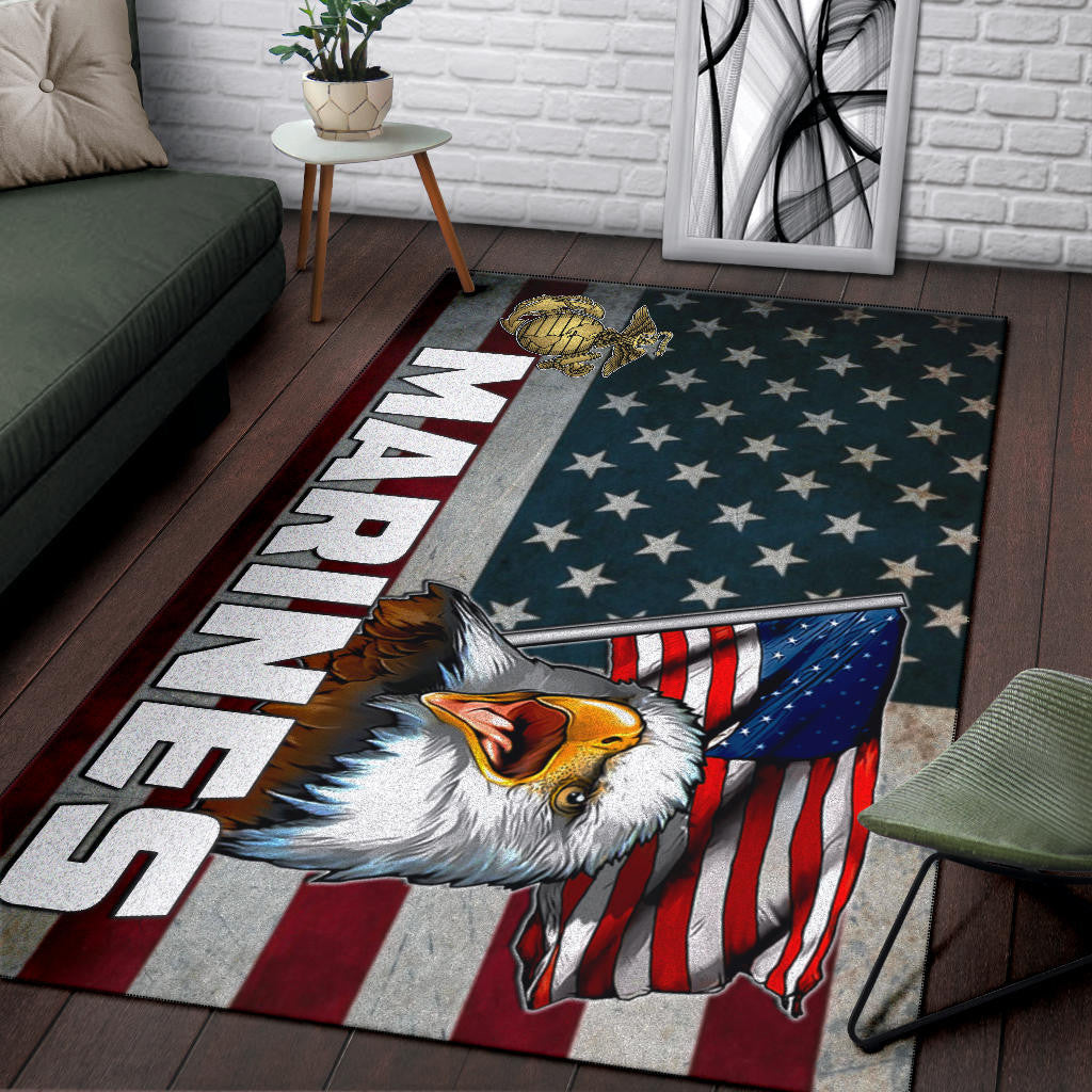 US Independence Day Bald Eagle Marines US Flag Area Rug Home Decor