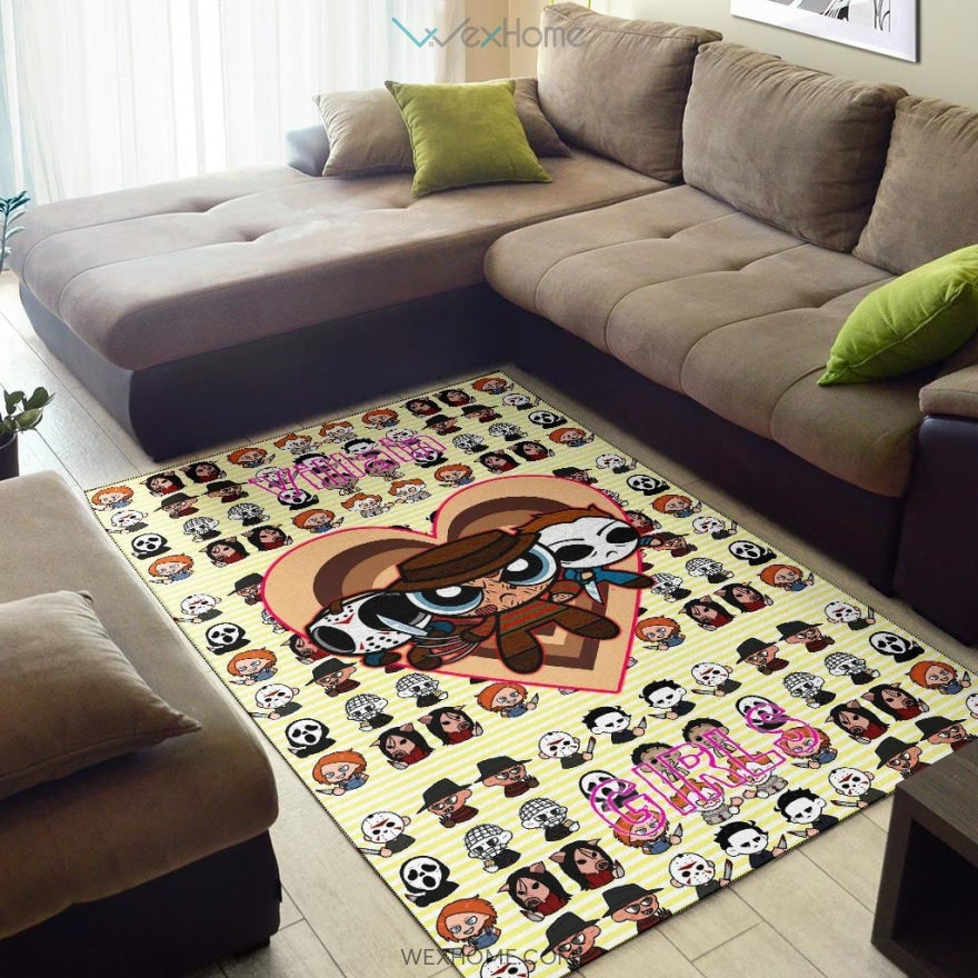 Horror Movie Powerpuff Girls Cosplay Horror Villains Chibi Patterns Area Rug Home Decor