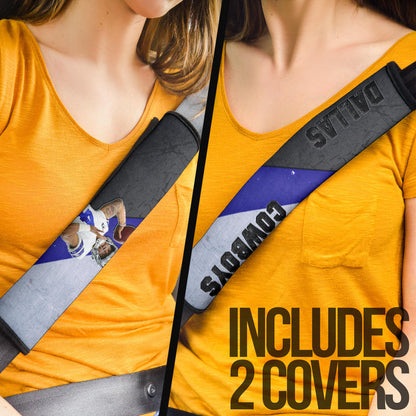Dallas Football Cowboys American Player 4 Throwing Rugby Ball Seat Belt Covers
