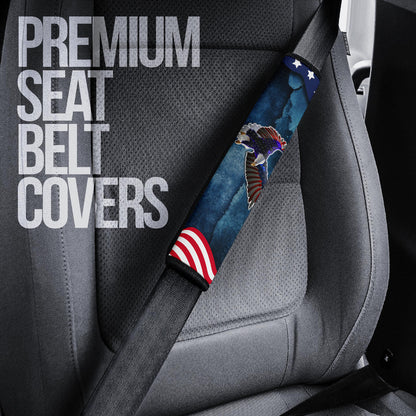 US Independence Day Eagle Standing On US Flag Star Seat Belt Covers