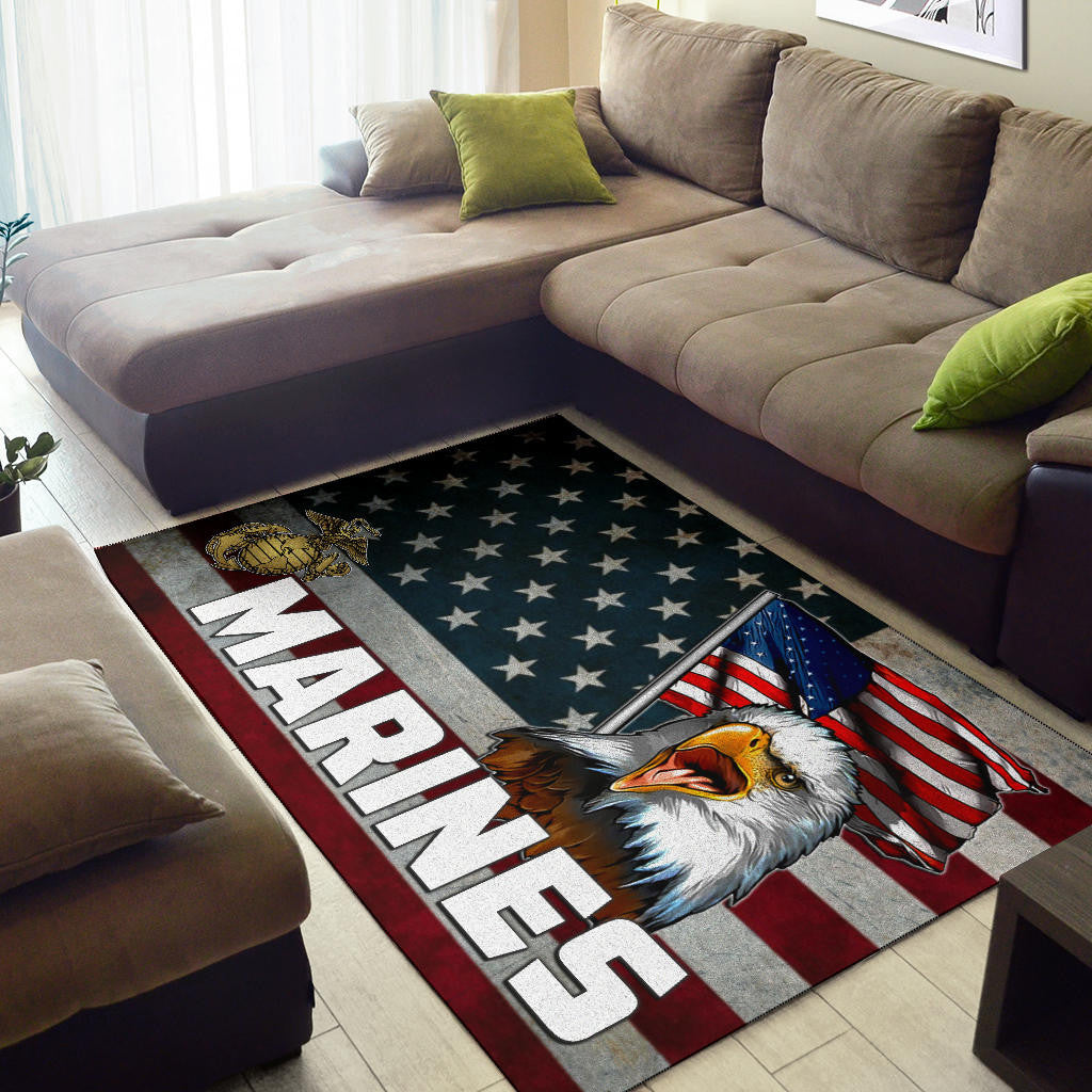 US Independence Day Bald Eagle Marines US Flag Area Rug Home Decor