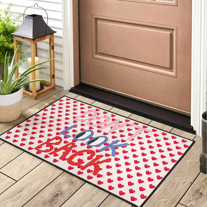 Don't Look Back Red Heart Patterns Door Mat Home Decor