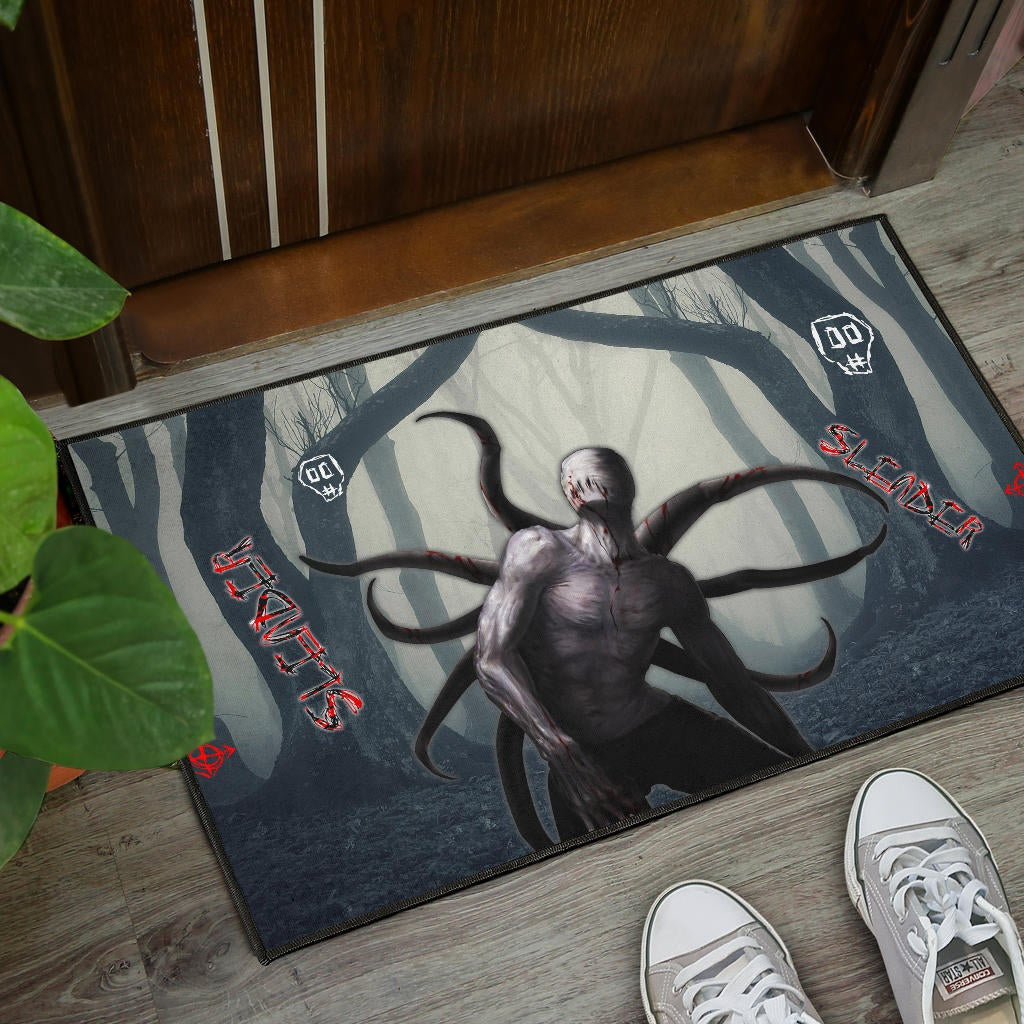 Horror Movie Slender Man In The Forest Fanart Door Mat Home Decor