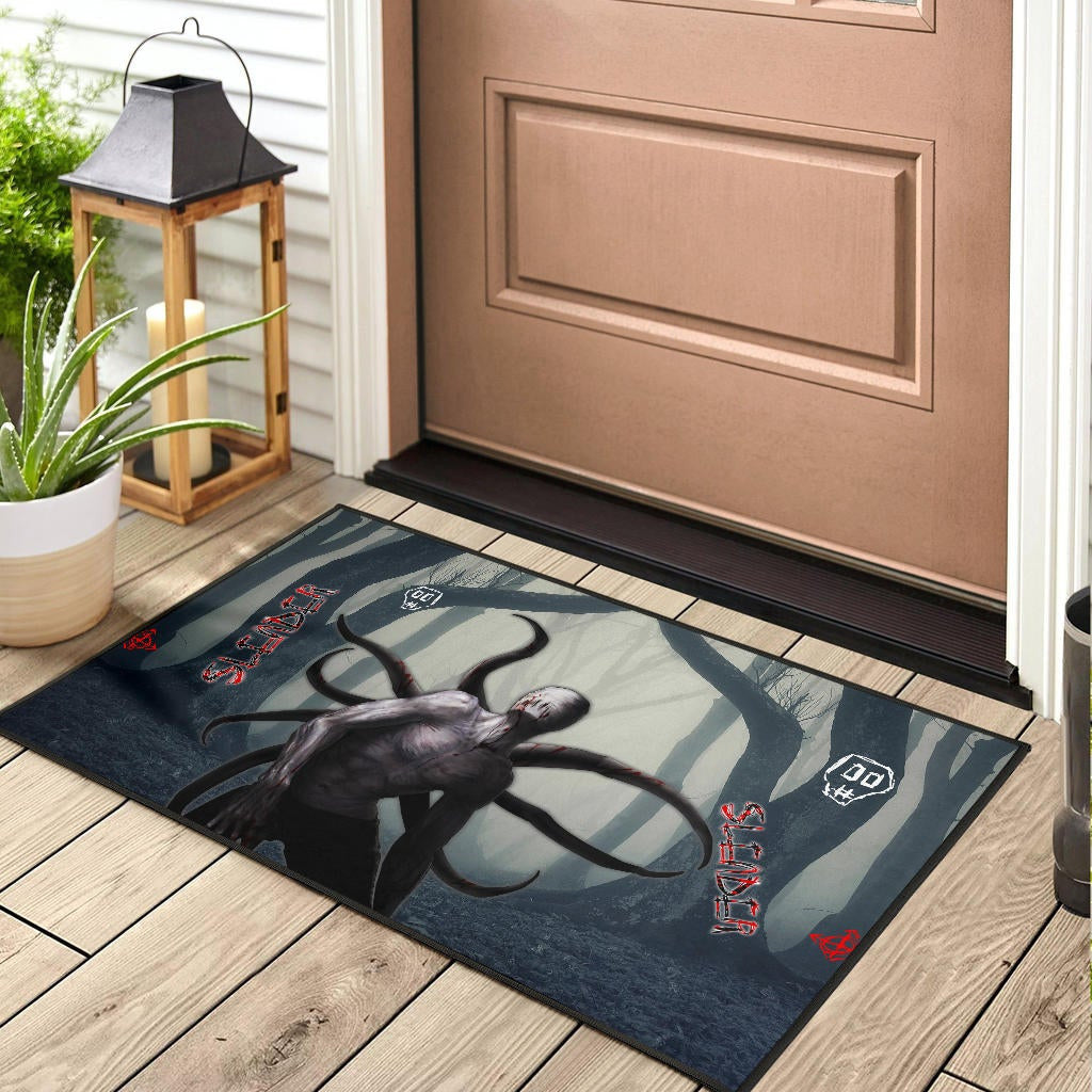 Horror Movie Slender Man In The Forest Fanart Door Mat Home Decor