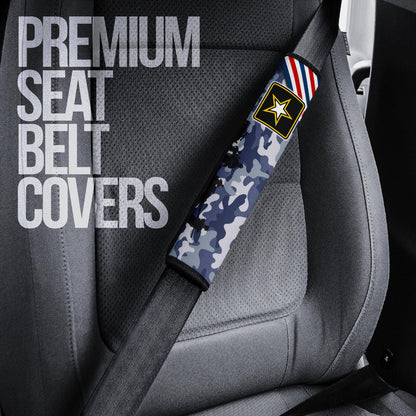 US Independence Day US Army Silhouette Star Tags Seat Belt Covers