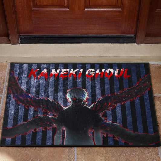 Tokyo Ghoul Anime Scary Ken Kaneki Silhouette Red Eye Door Mat Home Decor