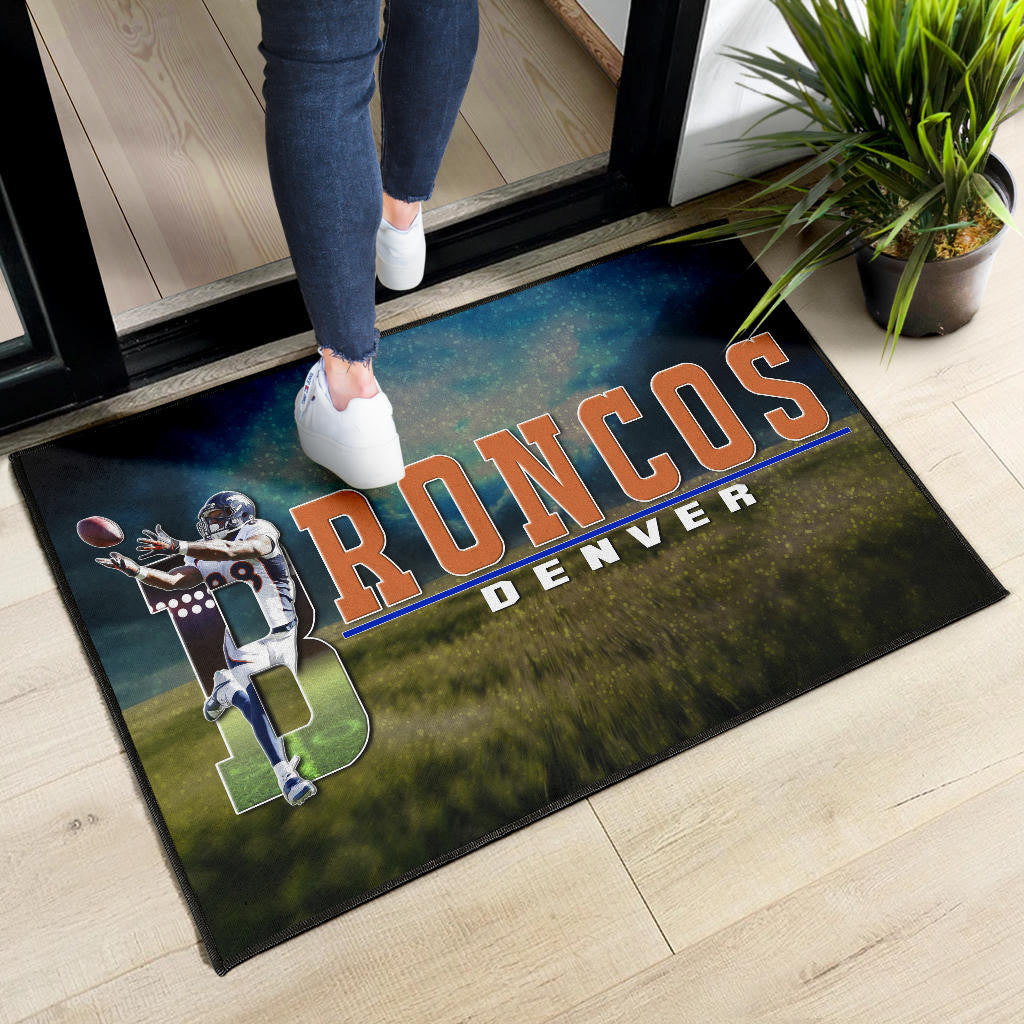 Denver American Football Broncos Demaryius 88 Catching Rugby Ball Door Mat Home Decor