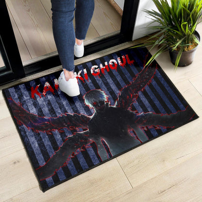 Tokyo Ghoul Anime Scary Ken Kaneki Silhouette Red Eye Door Mat Home Decor