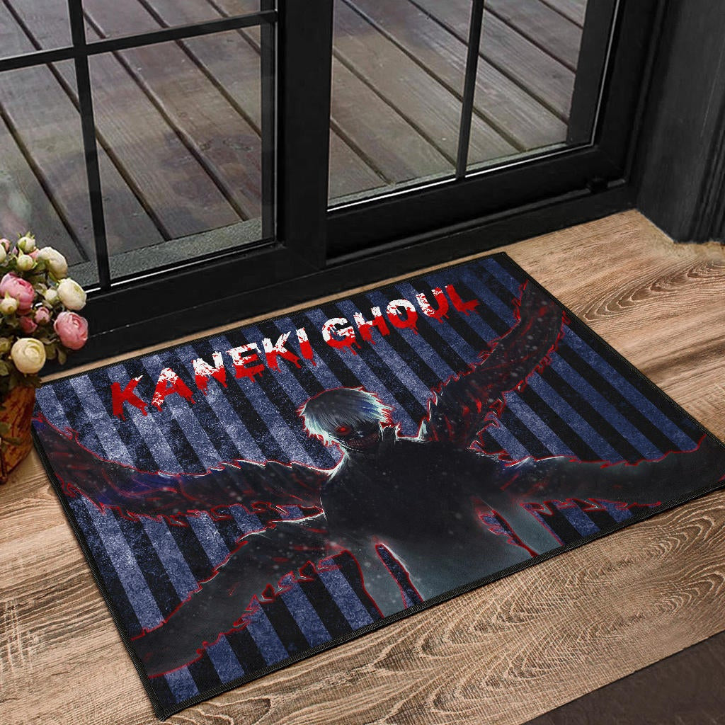 Tokyo Ghoul Anime Scary Ken Kaneki Silhouette Red Eye Door Mat Home Decor