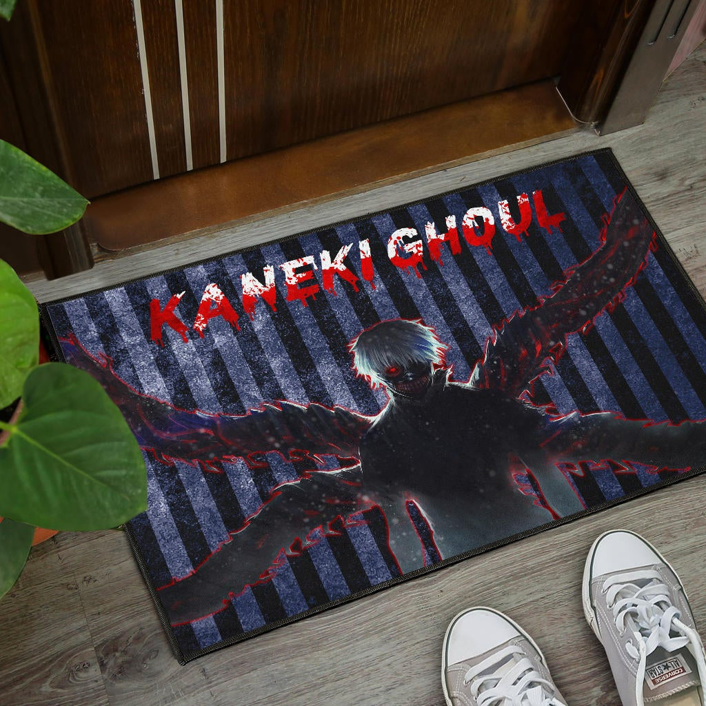 Tokyo Ghoul Anime Scary Ken Kaneki Silhouette Red Eye Door Mat Home Decor