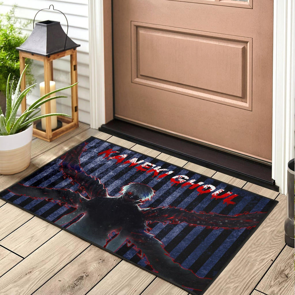 Tokyo Ghoul Anime Scary Ken Kaneki Silhouette Red Eye Door Mat Home Decor