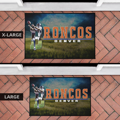 Denver American Football Broncos Demaryius 88 Catching Rugby Ball Door Mat Home Decor