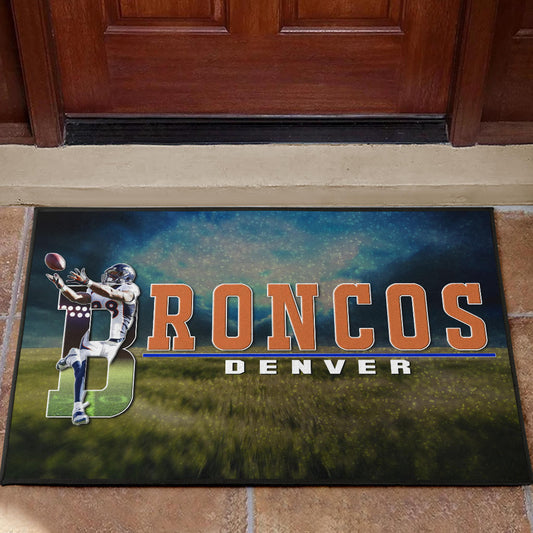 Denver American Football Broncos Demaryius 88 Catching Rugby Ball Door Mat Home Decor