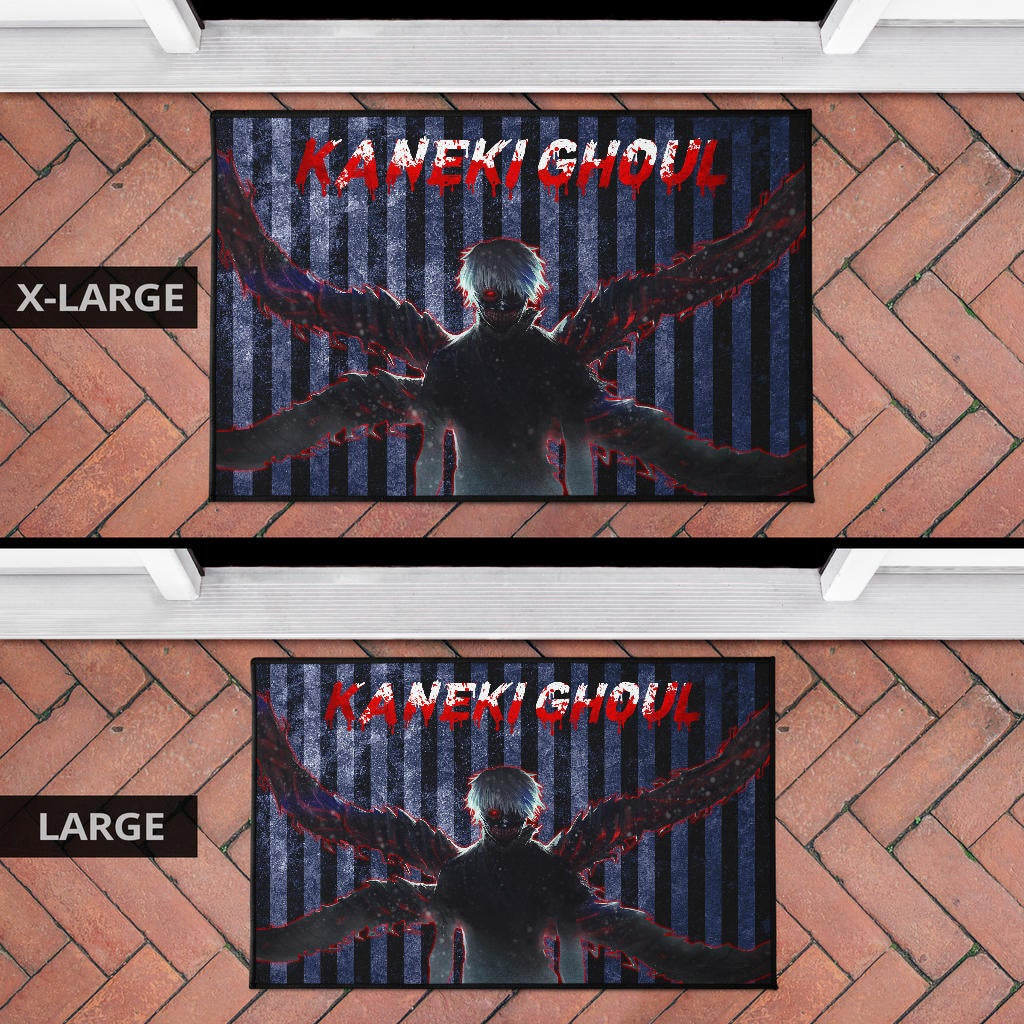 Tokyo Ghoul Anime Scary Ken Kaneki Silhouette Red Eye Door Mat Home Decor