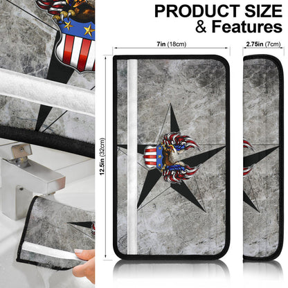 US Independence Day Americans Never Quit Eagle With Flag Seat Belt Covers