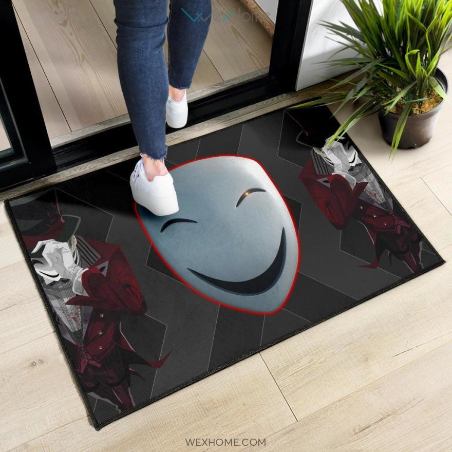 Horror Movie Hiruko Kagetane Black Bullet Smiling Mask Door Mat Home Decor