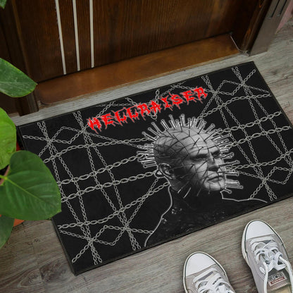 Horror Movie Hellraiser Pin Head Fire Circle Chains Background Door Mat Home Decor
