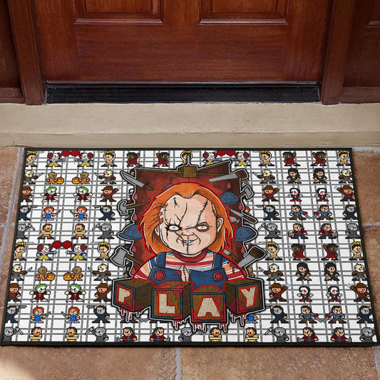 Horror Movie Chucky Wanna Play Horror Characters Game Mode Patterns Door Mat Home Decor