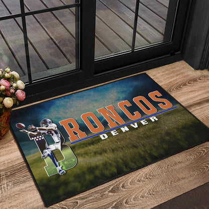 Denver American Football Broncos Demaryius 88 Catching Rugby Ball Door Mat Home Decor