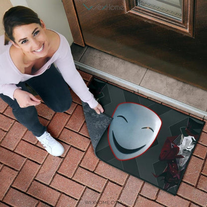 Horror Movie Hiruko Kagetane Black Bullet Smiling Mask Door Mat Home Decor
