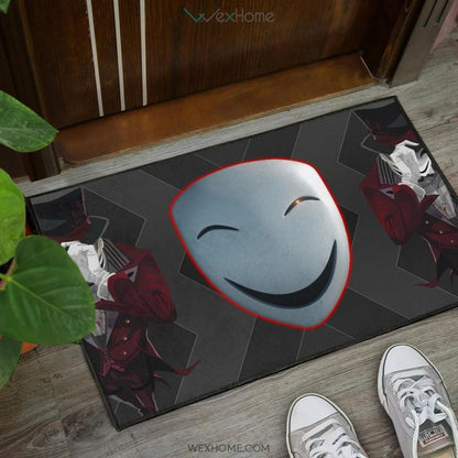 Horror Movie Hiruko Kagetane Black Bullet Smiling Mask Door Mat Home Decor